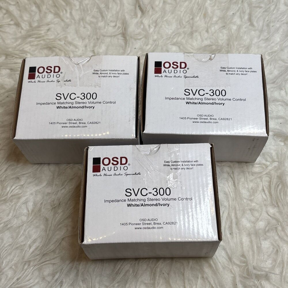 Lot of 3 OSD Audio SVC-300 Stereo Volume Controls NEW White/Almond/Ivory